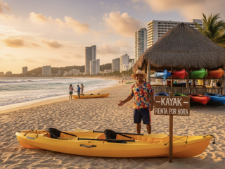 Renta de Kayak Doble y Sencillo - Alquiler de Kayaks en la Playa