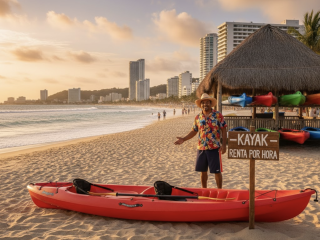Renta de Kayak Doble y Sencillo - Alquiler de Kayaks en la Playa